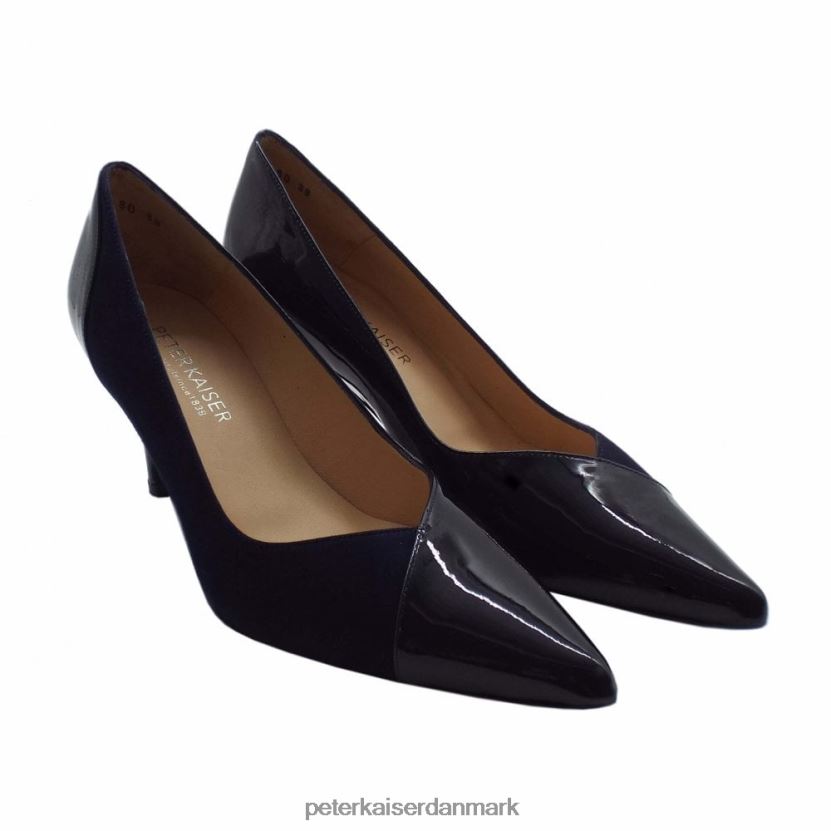 Peter Kaiser Kvinder brin stilfulde banesko i lak og ruskind TJ2Z49 fodtøj marine blanding