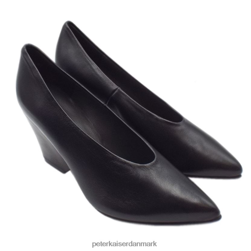 Peter Kaiser Kvinder lijana stilfulde wedge court sko TJ2Z168 fodtøj sort handske
