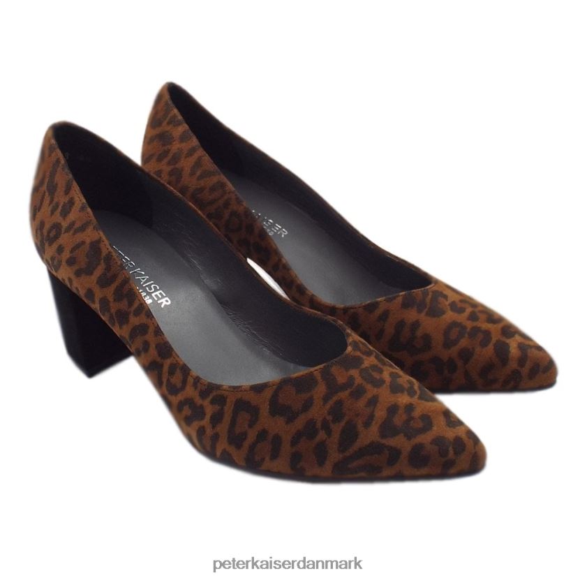 Peter Kaiser Kvinder naja trendy banesko med blokhæl med spids tå TJ2Z154 fodtøj leopard