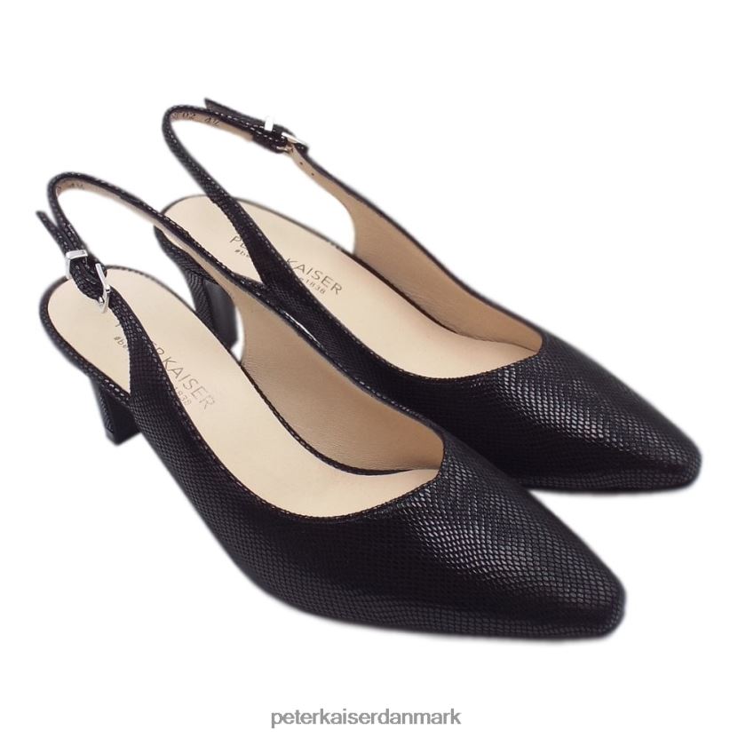 Peter Kaiser Kvinder medana dressy mellemhæl slingback TJ2Z160 fodtøj sort sarto