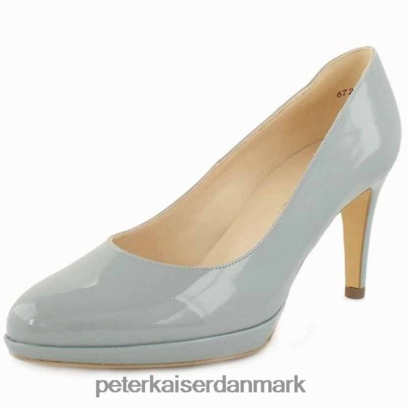 Peter Kaiser Kvinder konia vit blå patenterede pumps med mellemhæl TJ2Z192 fodtøj is