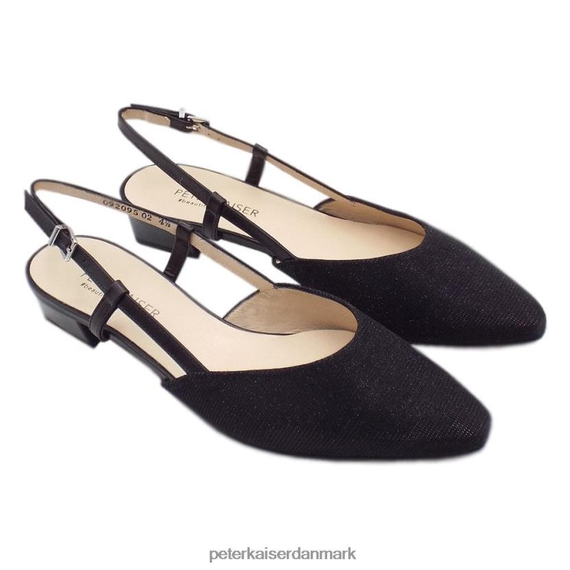 Peter Kaiser Kvinder calissa smarte sandaler med lav hæl TJ2Z56 fodtøj sort shimmer