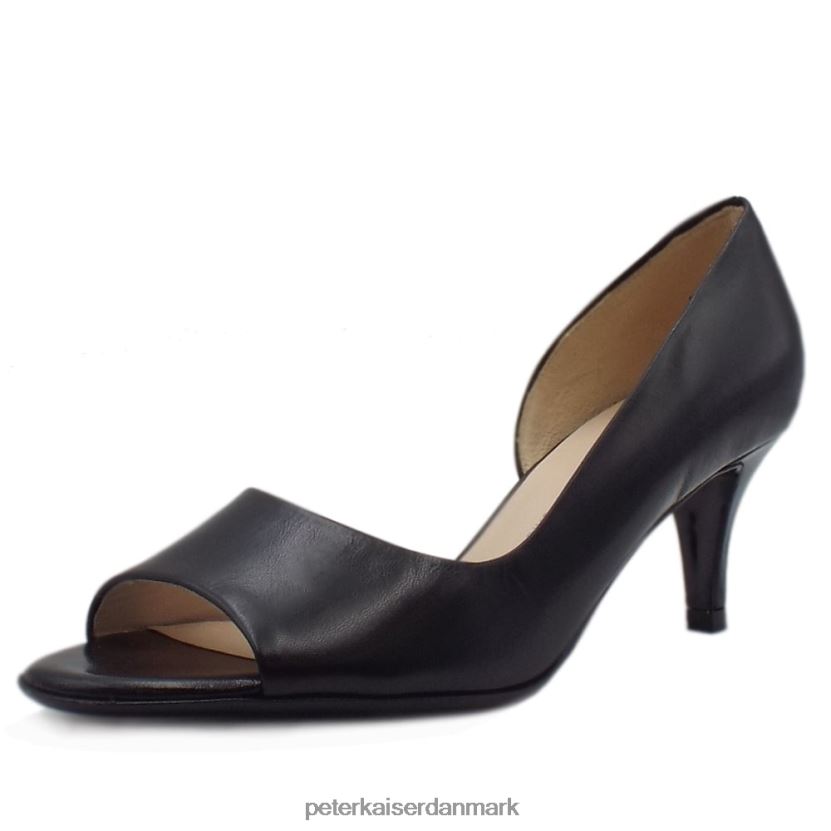 Peter Kaiser Kvinder jamala 18 sko med åben tå TJ2Z72 fodtøj sort læder