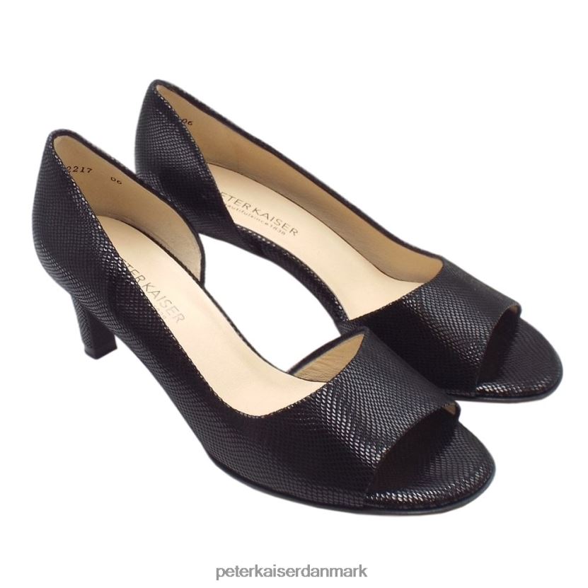 Peter Kaiser Kvinder slå stilfulde sko med åben tå TJ2Z161 fodtøj sort sarto