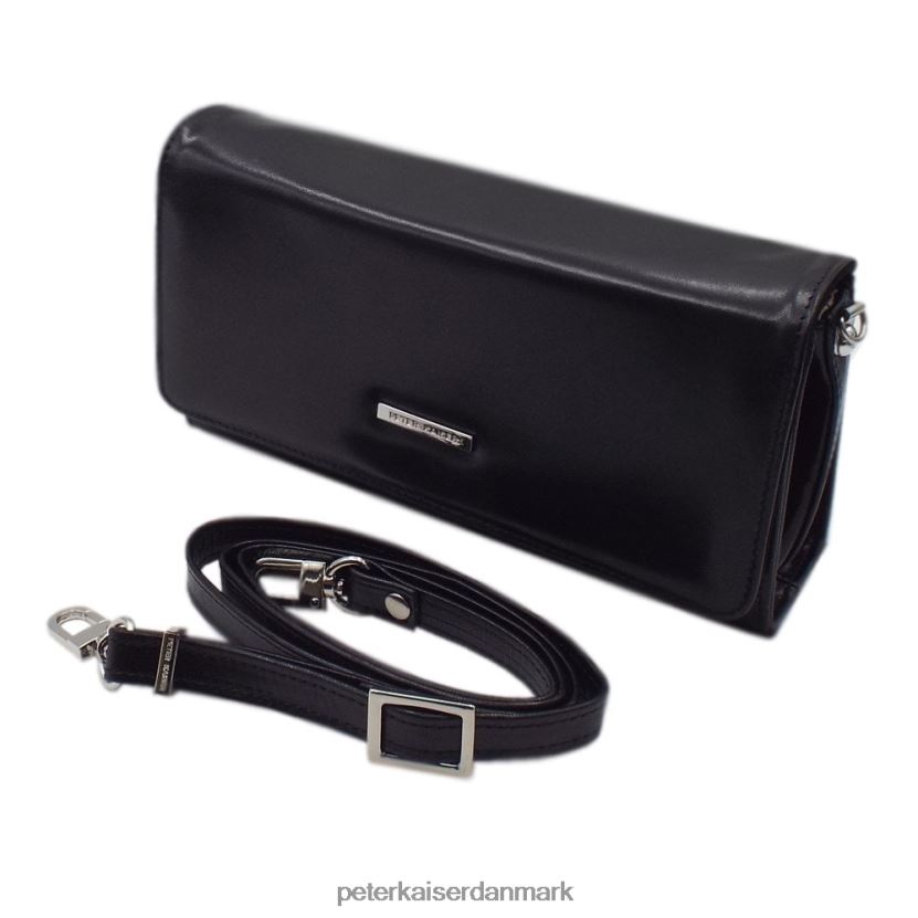Peter Kaiser Kvinder lanelle læder clutch taske TJ2Z250 tilbehør sort chevro