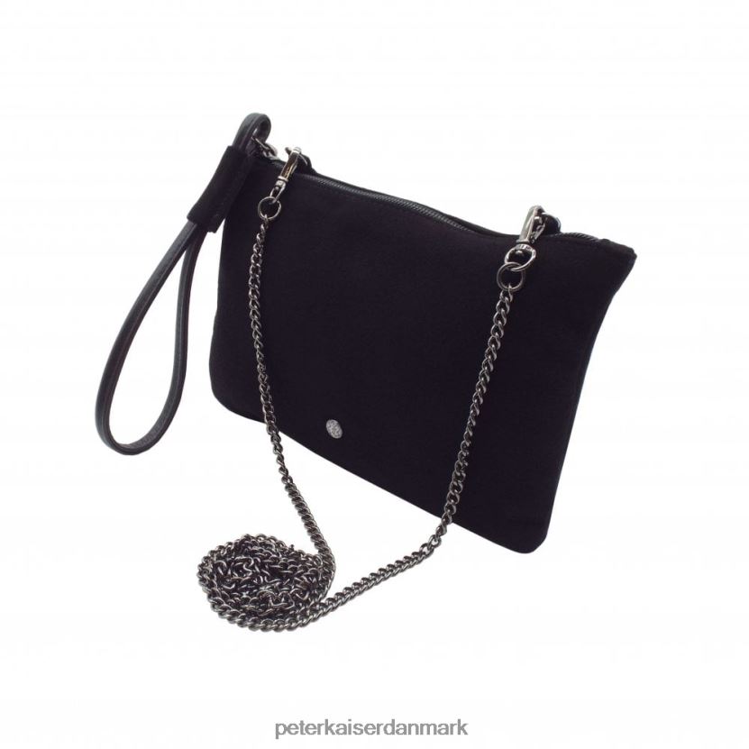 Peter Kaiser Kvinder stilfuld waida clutch taske TJ2Z270 tilbehør klassisk sort ruskind